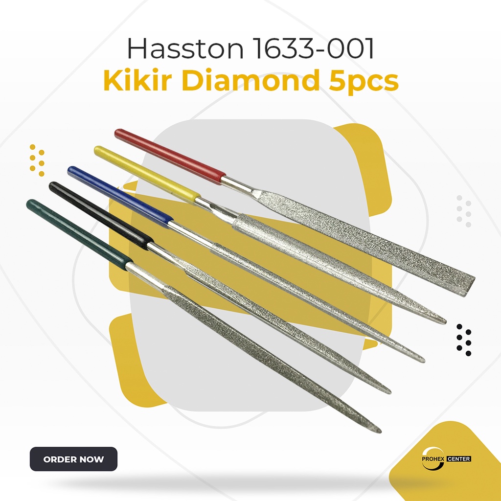 Kikir Diamond File 1 SET 5pcs HASSTON PROHEX / Kikir Intan Emas 5 Pcs Set 1633-001