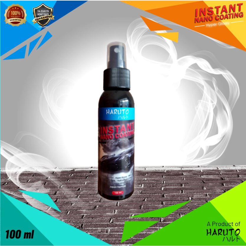 Instant nano coating by haruto pengilap hyper glossy untuk body motor dan mobil 100ml