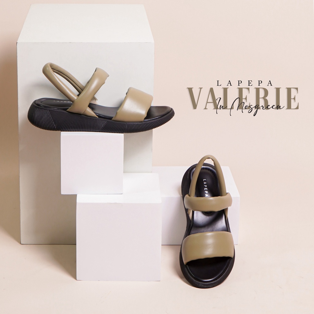 AVLINSTORE - tipe VALERIE full color Sepatu Sandal Wanita Wedges Model Ban dua Tali Strap belakang Hak Tinggi Sole 4 cm