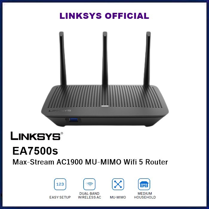 Cisco Linksys EA7500S Max-Stream AC1900 MU-MIMO Wireless Gigabit Router