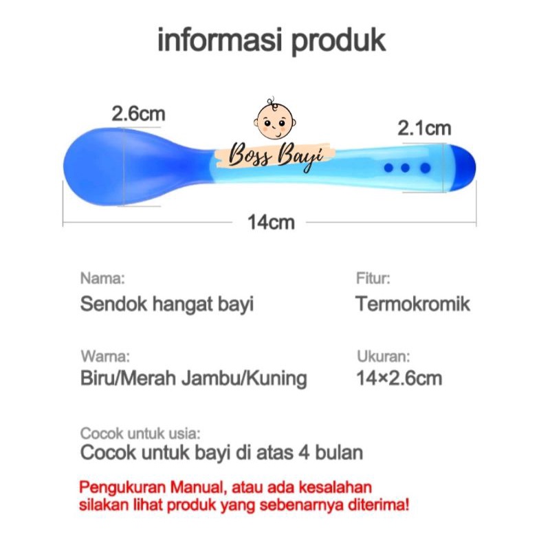 BOSS BAYI - Sendok Garpu Silikon Sensor Suhu