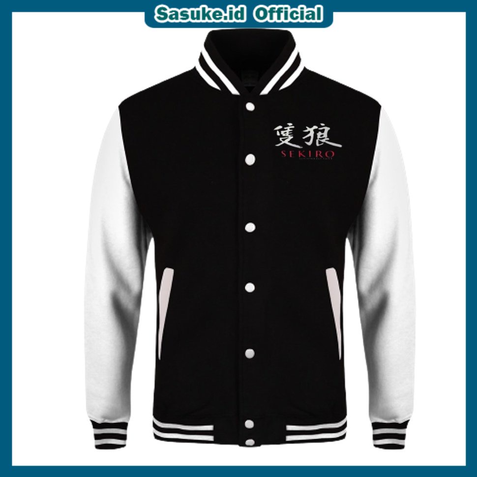 Sasuke.id&gt; Zipper Bisbol Samurai Pria Jepanese / Jaket Pria Wanita Bisbol Samurai Motif Japan Unisex gaull