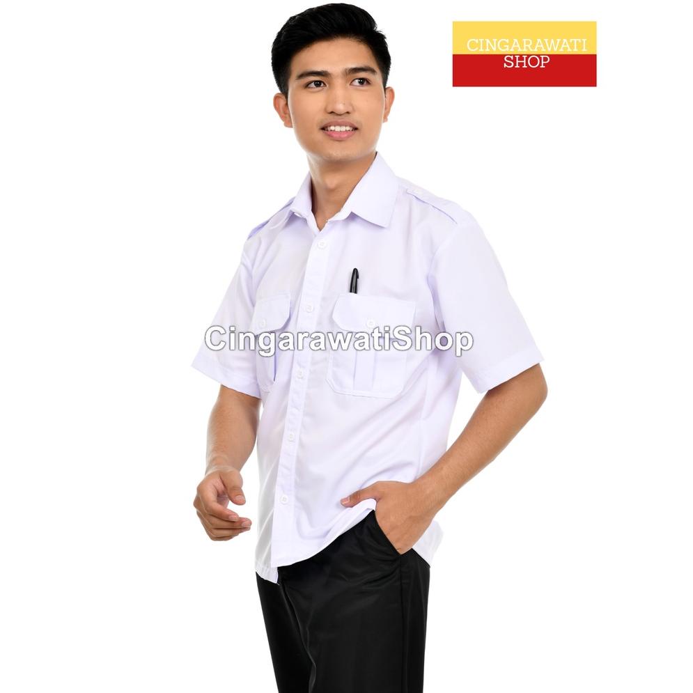 PROMO MURAH Baju PDH Putih Pns Kemeja Putih Dinas Pria Baju Putih Pemda Lengan Pendek Baju Pdl putih