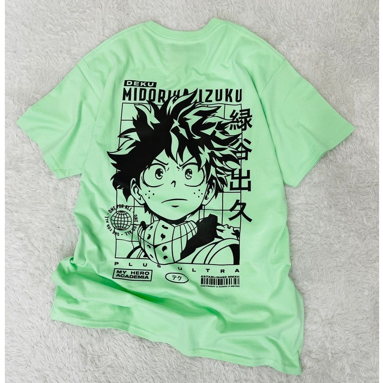 Tshirt Deku Quirks Green Anime Manga Boku No Hero Academia BNHA Premium Unisex