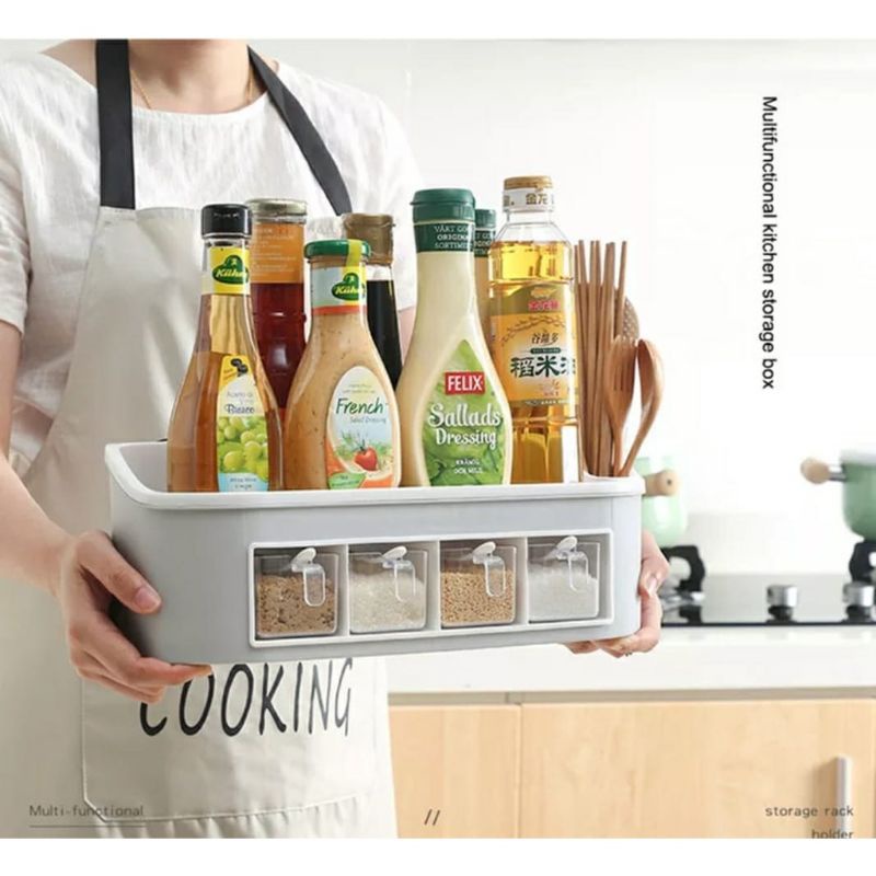 (COD) Rak Bumbu Dapur Serbaguna / Kotak Bumbu / Tempat Bumbu