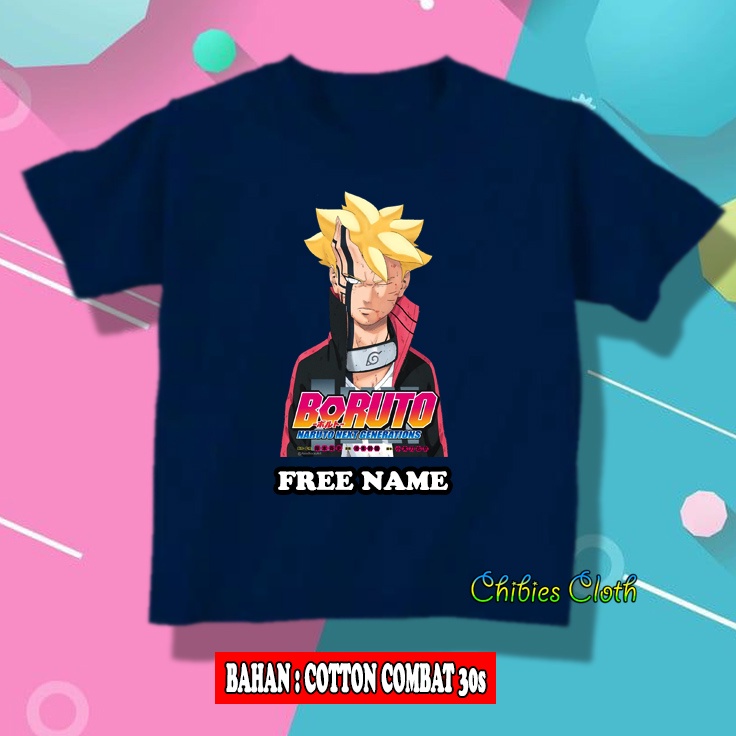 Tshirt Kaos Laki Laki Boruto Mode Karma - Baju Anak Anime Boruto Naruto Next Generations 195 - Chibi