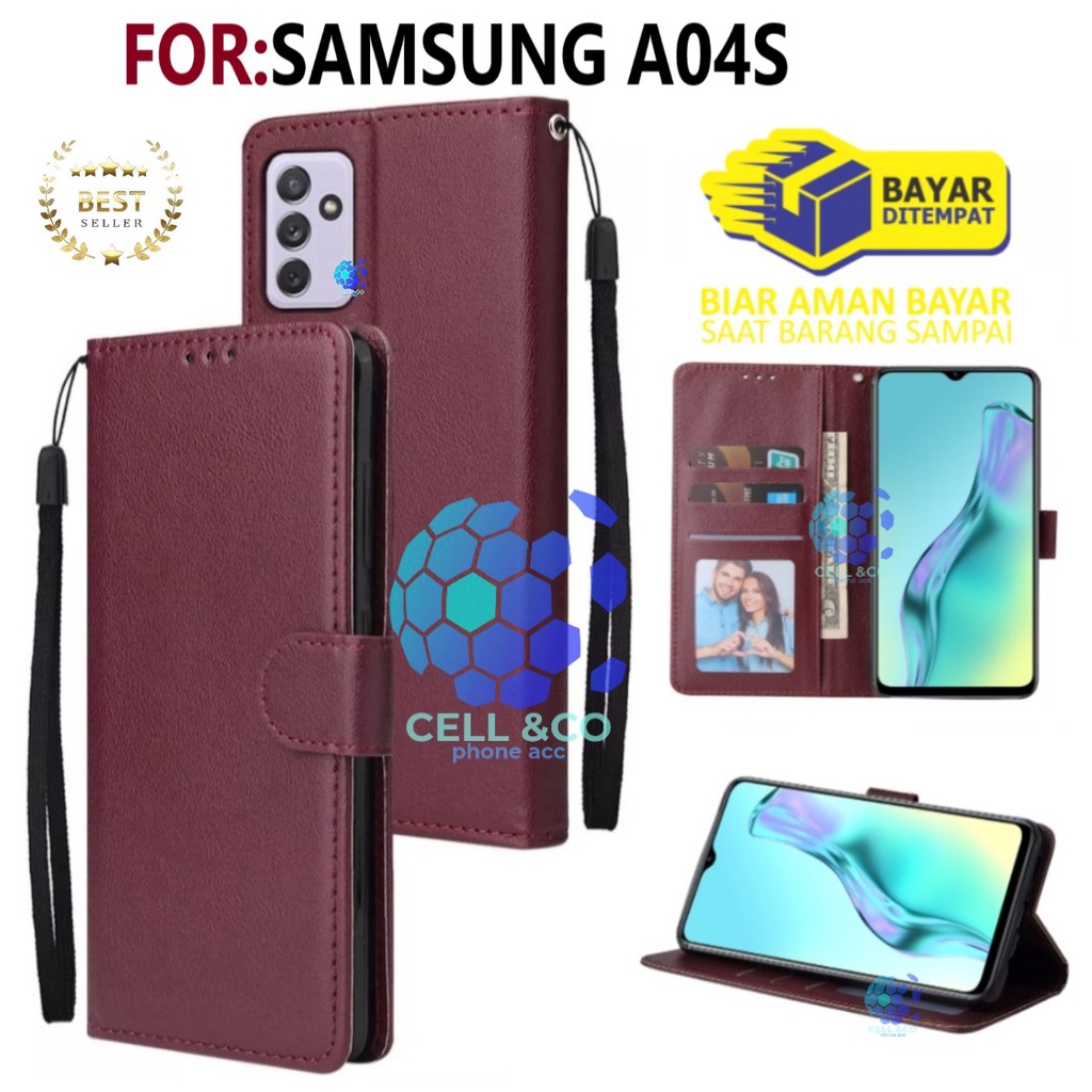 Flip cover SAMSUNG A04S Flip case buka tutup kesing hp casing hp flip case leather wallet
