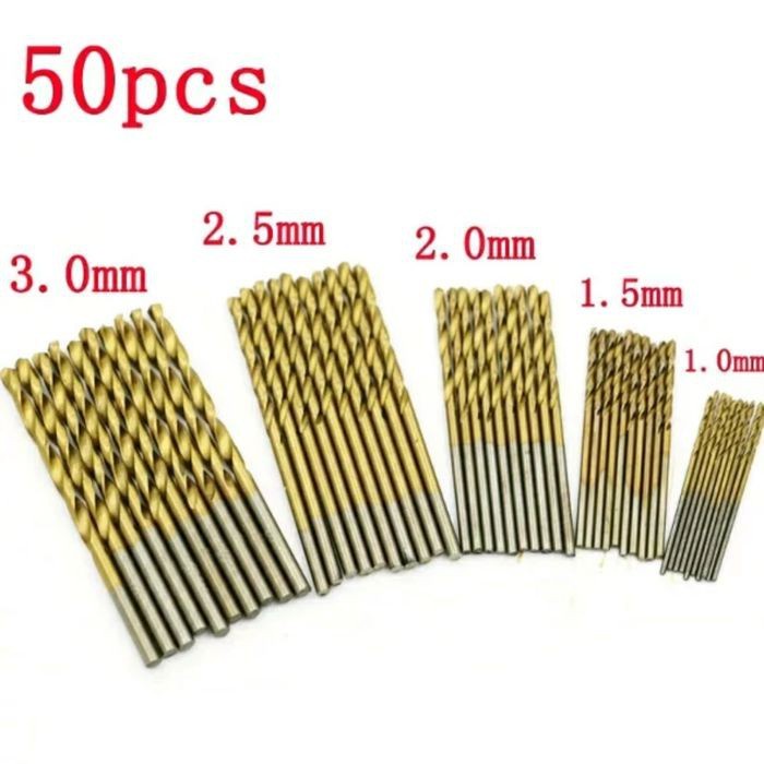 50pcs mata bor micro titanium coated mata drill dinamo mini mini grind