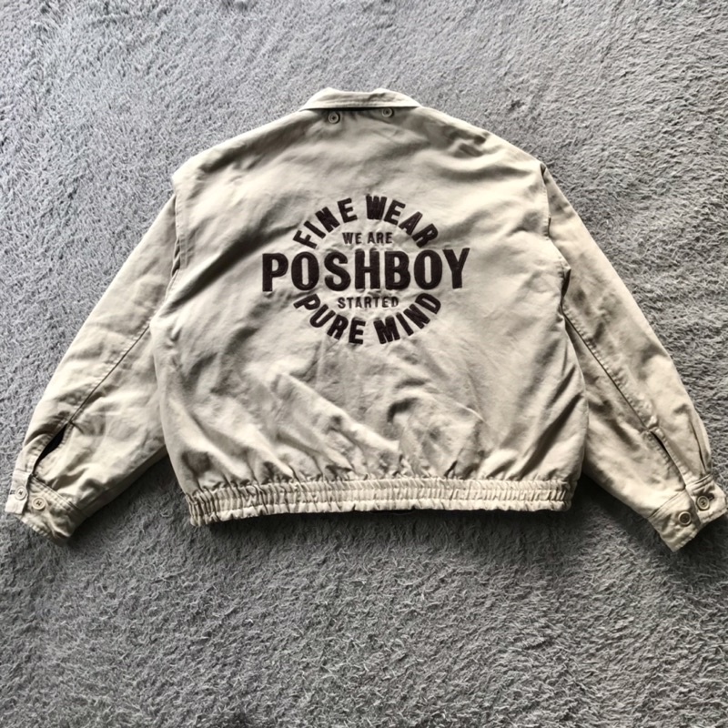 VINTAGE POSHBOY HEAVYWEIGHT CANVAS REVERSIBLE BOMBER JACKET