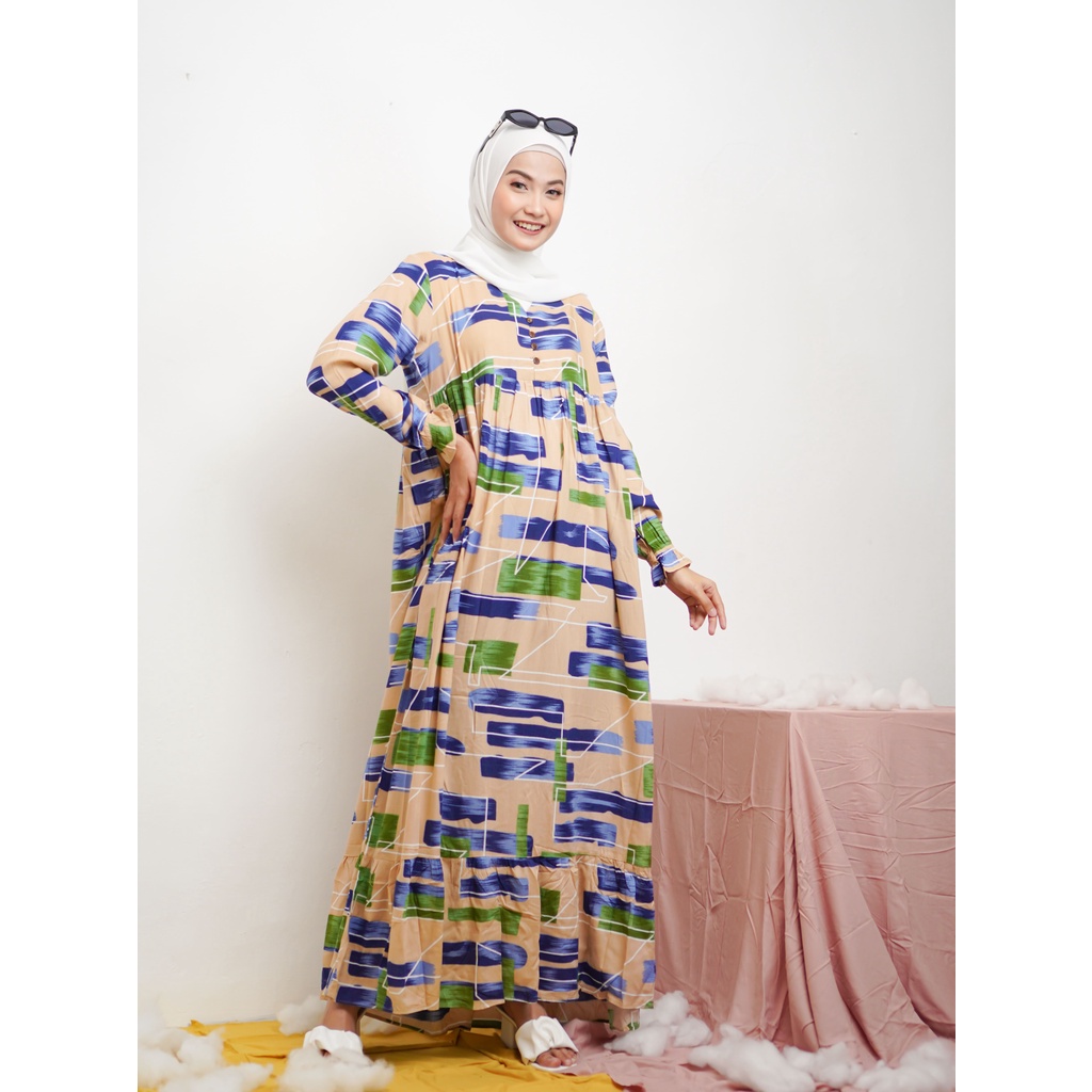 GAMIS KOREA SERI 2 (MOTIF KOTAK) / Gamis Arab / Gamis Harian / Gamis Lebaran / Gamis Kondangan