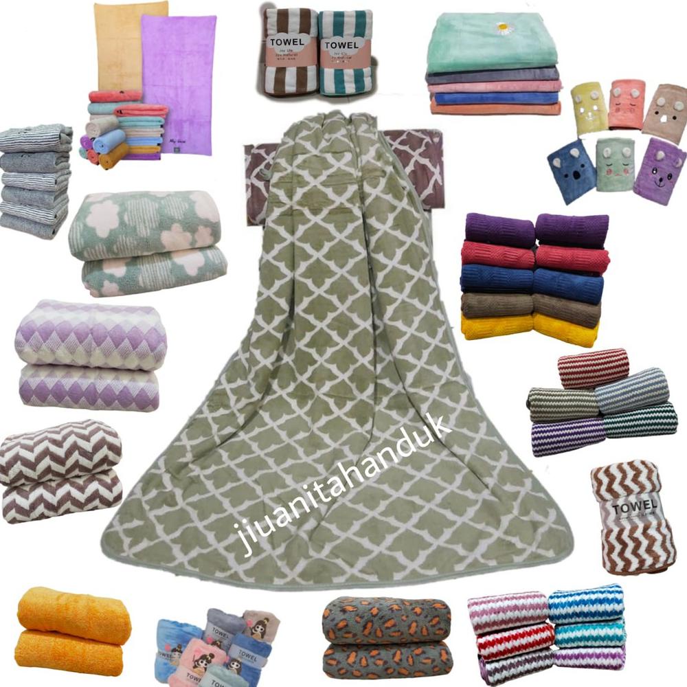 JH HANDUK MANDI DEWASA JOY LIFE / HANDUK MICROFIBER JUMBO 70X140 CM (TOWEL JOY / SARANG LEBAH) TEBAL