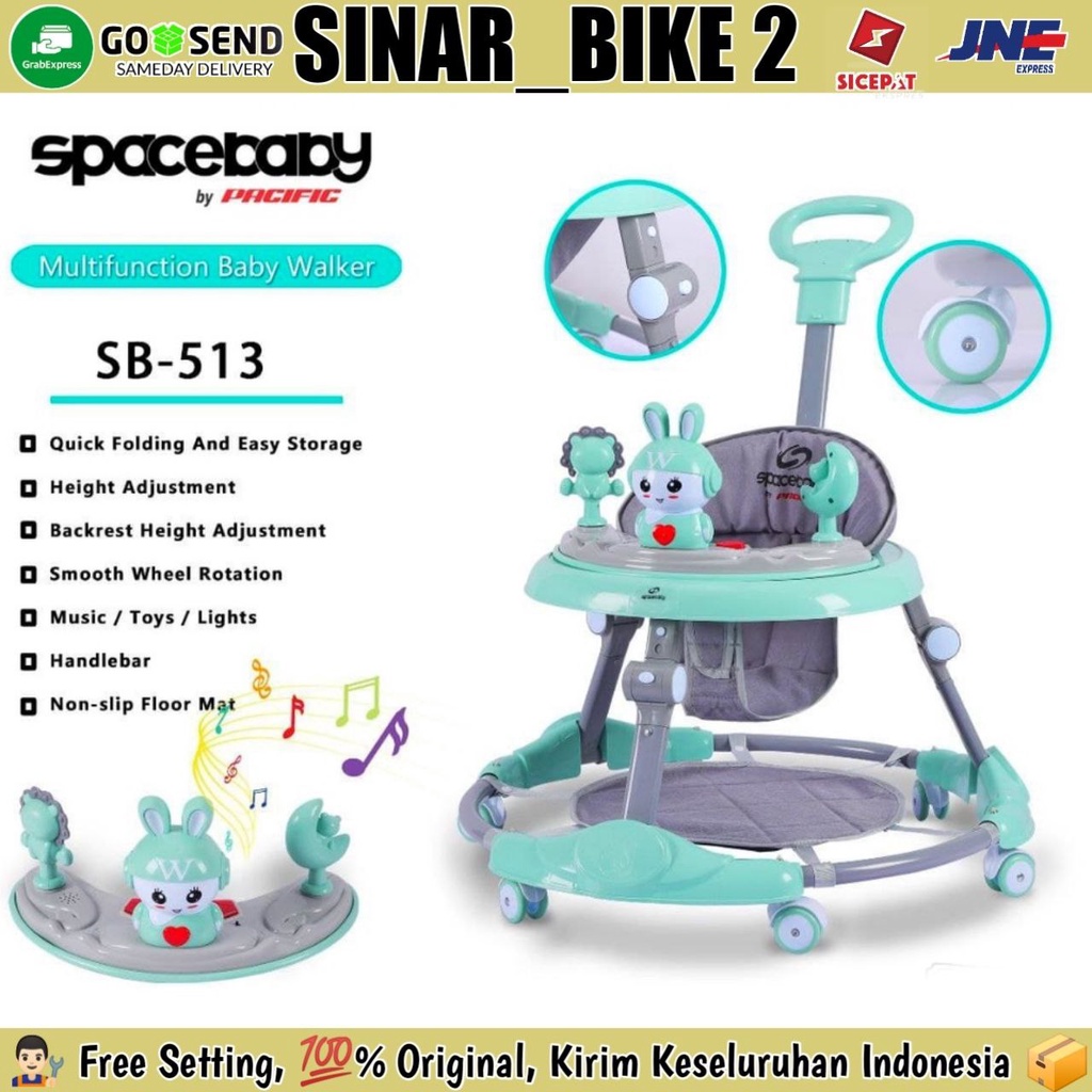 Baby Walker SPACEBABY SB 513 , 511 Dorong Musik Lampu Mainan Bayi