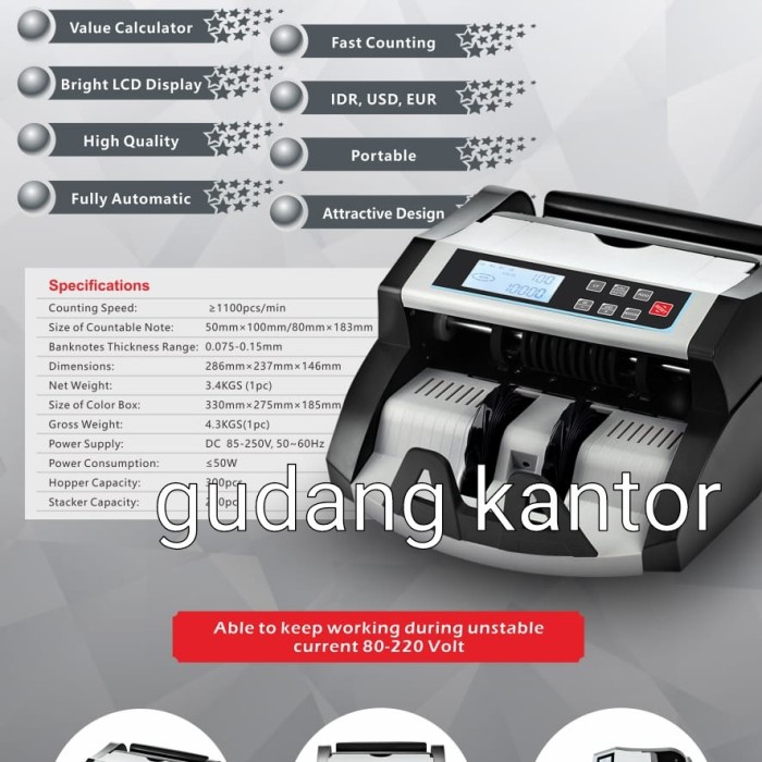 

MESIN HITUNG UANG iNOTE BC-50 VM Display LCD / Money Counter 50VM