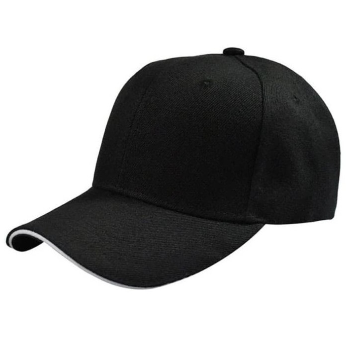 topi polos Cap Hitam Dewasa Polos Pria Wanita Casual Sport - Hitam E0U1 topi trucker PREMIUM topi ce