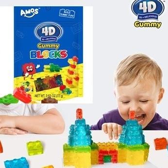 

4D GUMMY BLOCKS CANDY AMOS JELLY KIDS CANDY IMPORT 40GRAM