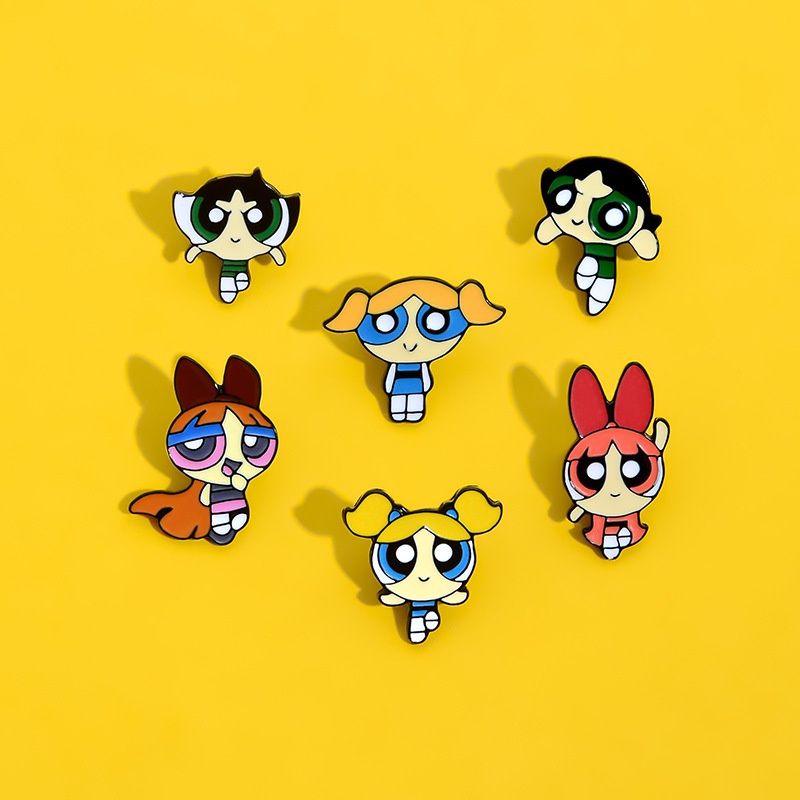 Bros Pin Desain Anime Powerpuff Girls Untuk Aksesoris Tas Ransel