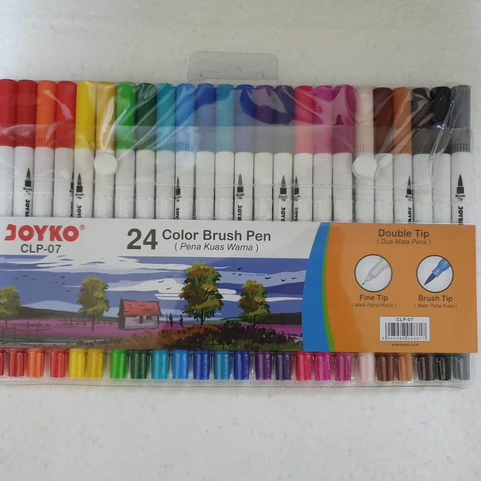 

っ Joyko Color Brush Pen double tip Set (24-warna) CLP-07 ゃ