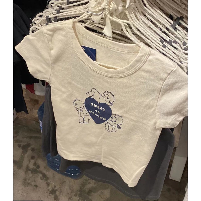 [✅BISA COD] #Sisjuly# Kaos wanita print bm wanita lengan pendek slim fit atasan leher bulat katun tipis tipis IE