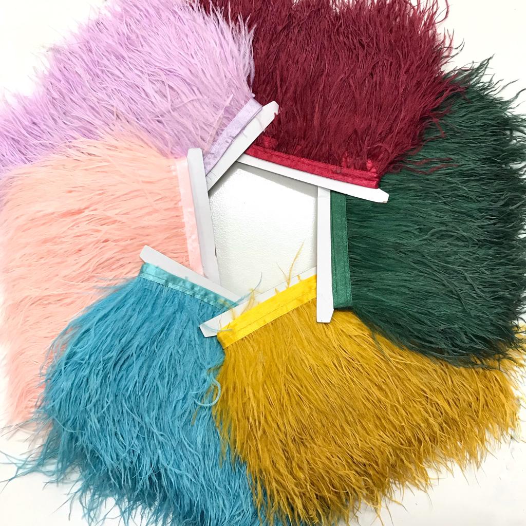 BULU OSTRICH PENDEK - BULU BAJU - HIASAN BAJU