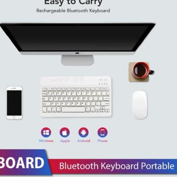 Wireless Slim Keyboard 9 inch Bluetooth iPad Tab Android Mac - Hanya Keyboard, 9inch Hitam