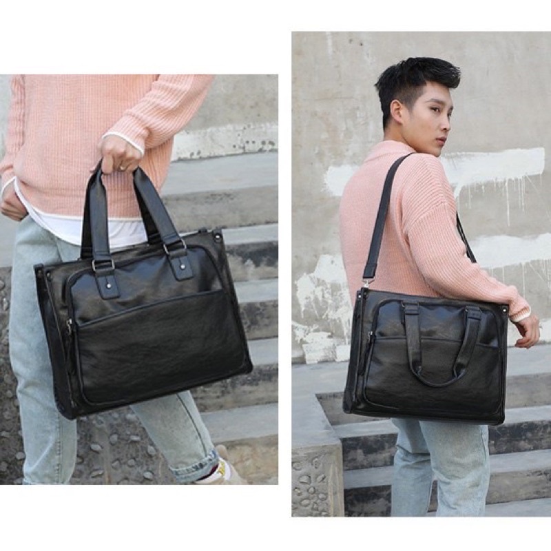 Tas Selempang Duffel Messenger Tas Travel Kulit Import Tas Laptop