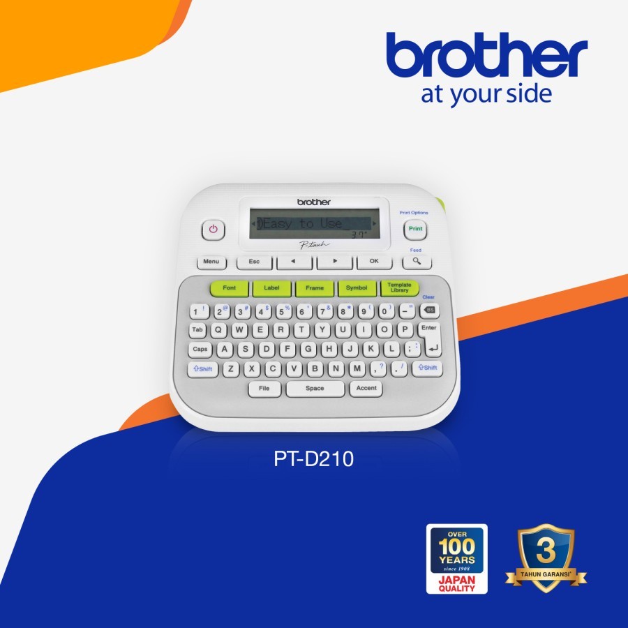 

Brother Printer Label PT-D210 Pembuat Label / Label Maker