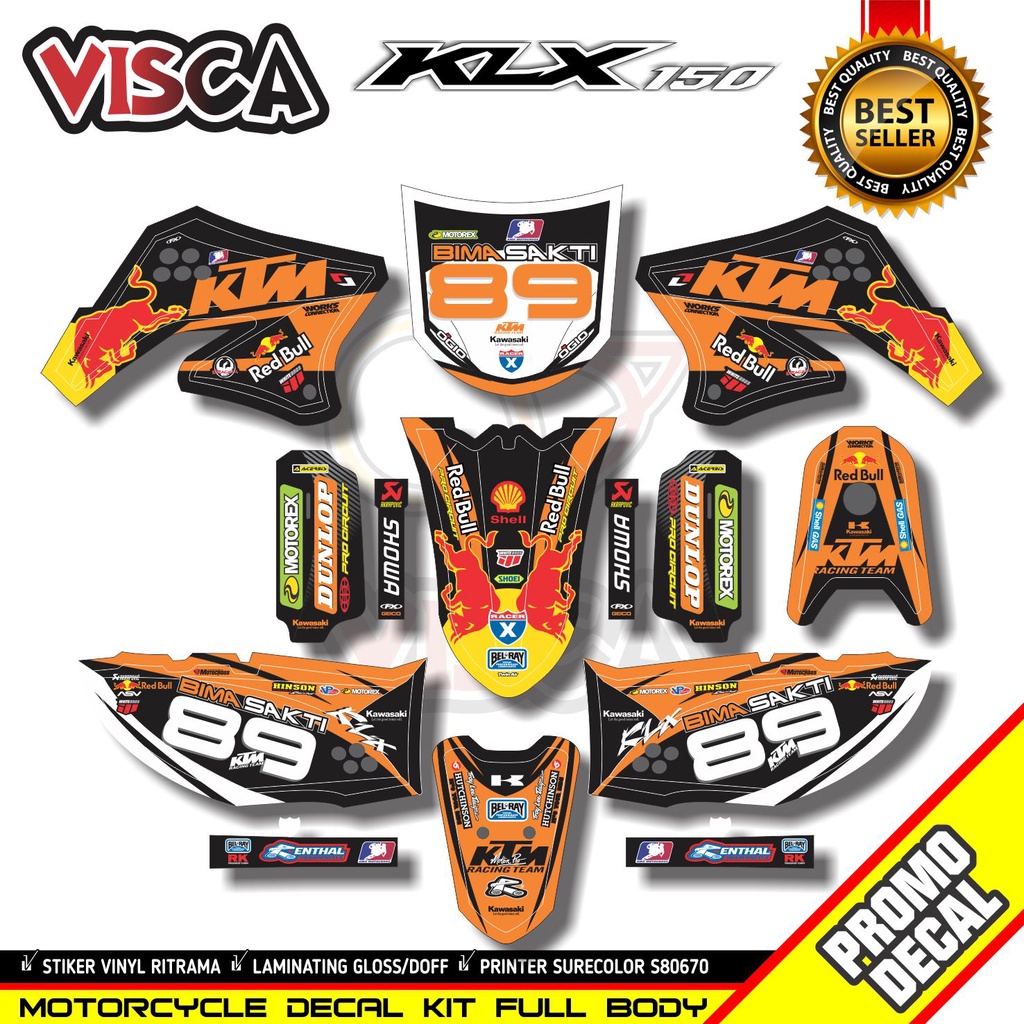 Stiker Klx 150 S Decal Klx Stiker Klx Decal Klx Hologram decal klx s 150 lama Decal Klx 150 S Fullbo