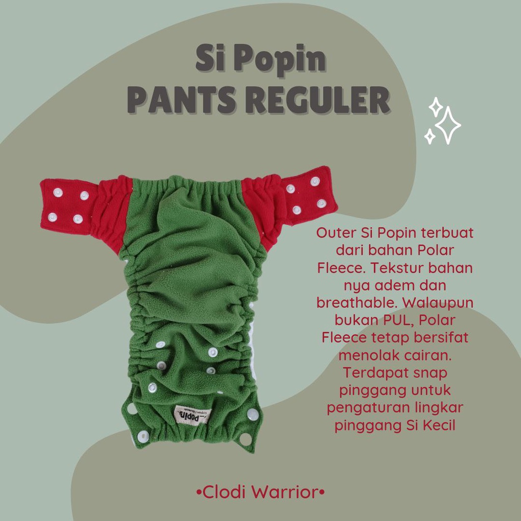Sipopin Reguler Pants Clodi Celana Pocket Cegah Bocor Inner Gusset Cepat Kering BB 5-15Kg