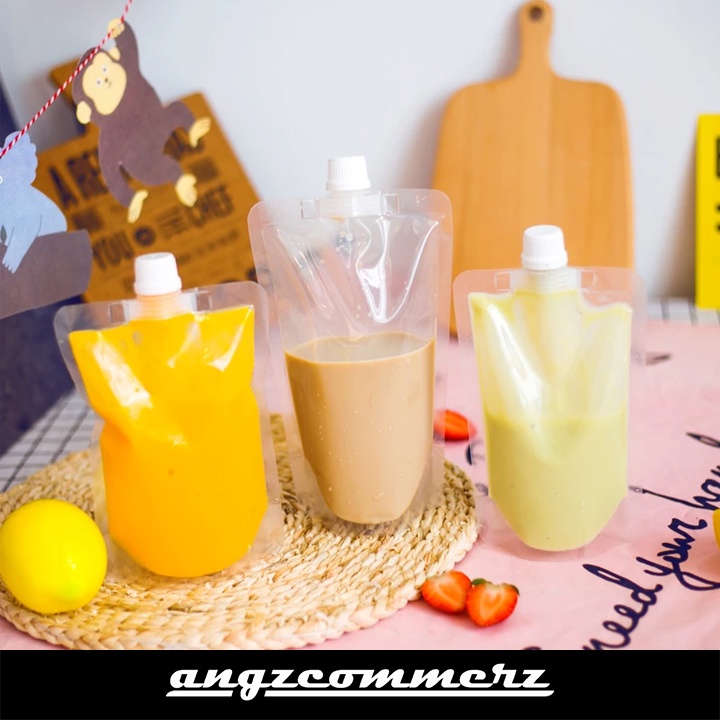 Standing Pouch Wadah Minum Tutup Segel Cap Mika Bening Plastik Nozzleersya