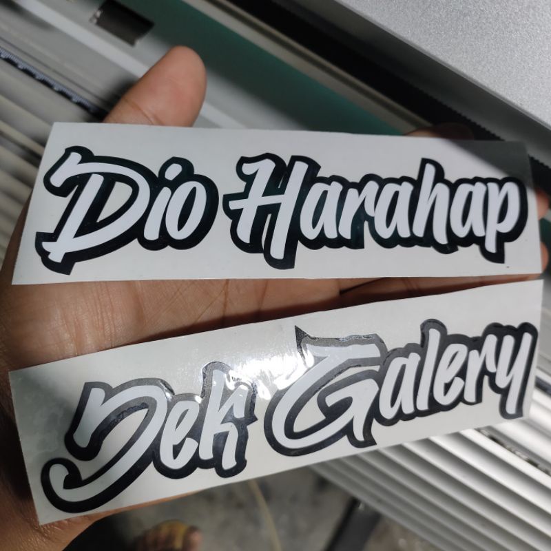 PROMO!! STIKER CUTTING PUTIH LIST HITAM GROSIRAN MEDAN