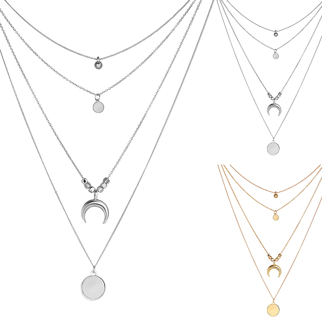 Kalung Rantai Panjang Bahan Stainless Steel Warna Silver Untuk Kencan