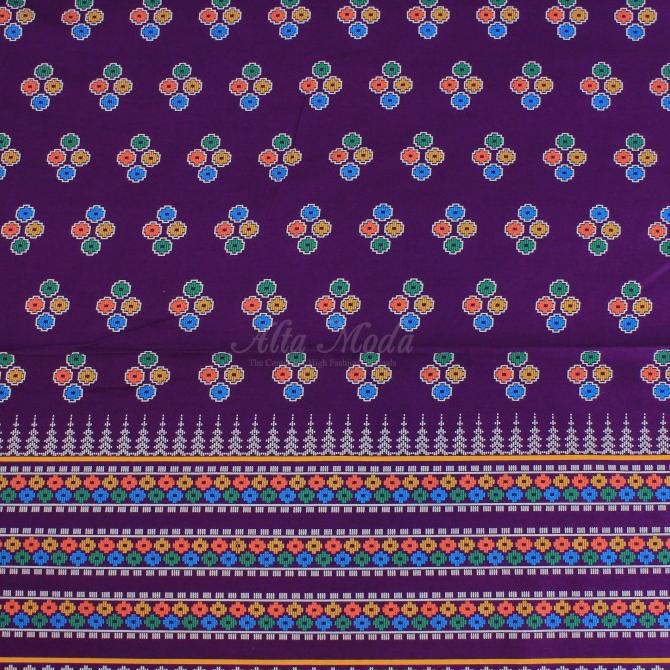 Batik katun Tradisional Motif tenun Klasik Ungu (Alta moda )*