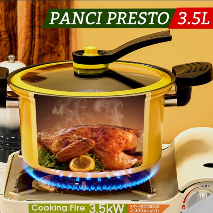 ( BISA COD ) PROMO PANCI PRESTO 3,5 LITER TEFLON VIRAL ANTI LENGKET 24 CM / PRESSURE COOKER POT ANTI LENGKET / PANCI PRESTO TOTIPOTENT / PANCI PRESTO MURAH VIRAL BAGUS / PANCI ANTI LENGKET / PANCI PRESTO MELUNAKKAN DAGING