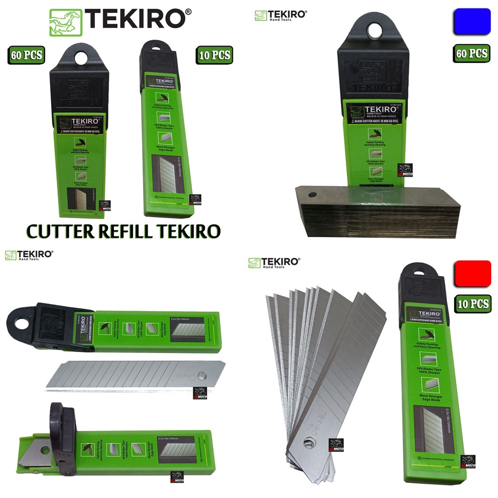 

Tekiro Isi Ulang Cutter Besar 18 mm/Blade Cutter Knife Refill/TEKIRO isi 10Pc & 60 pcs