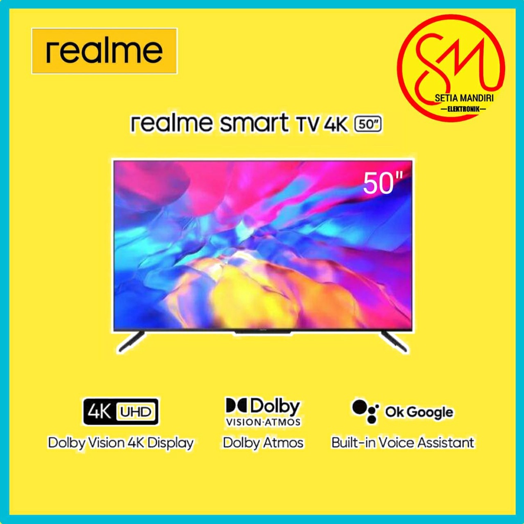 REALME Smart Android TV LED 50 Inch 4K UHD Dolby Atmos Google Assitant