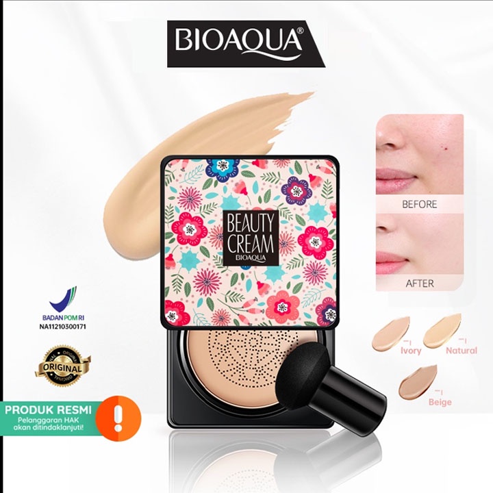 SALLE ! Bioaqua BB Cushion Whitening Beauty Cream Makeup Tahan Hingga 12 Jam Menutupi Pori - Pori