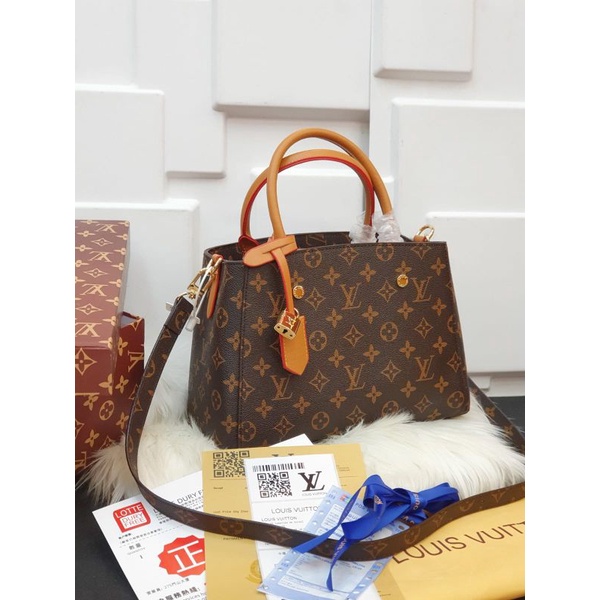 tas fashion Tote top handle LV montaigne free box