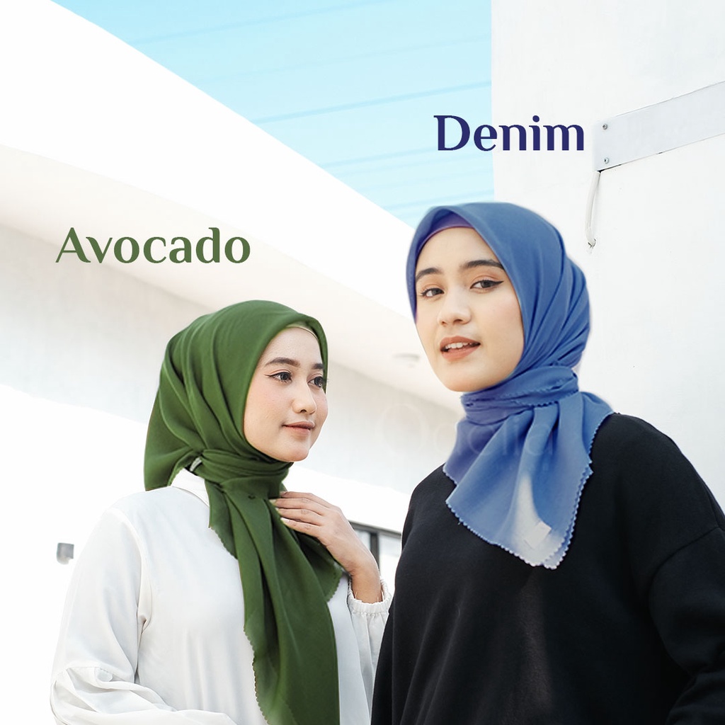 LORA HIJAB  SCRAVES VINE/POLLYCOTTON WARNA AVOCADO ( PREMIUM LORA) DAILY HIJAB /KERUDUNG SEGI EMPAT