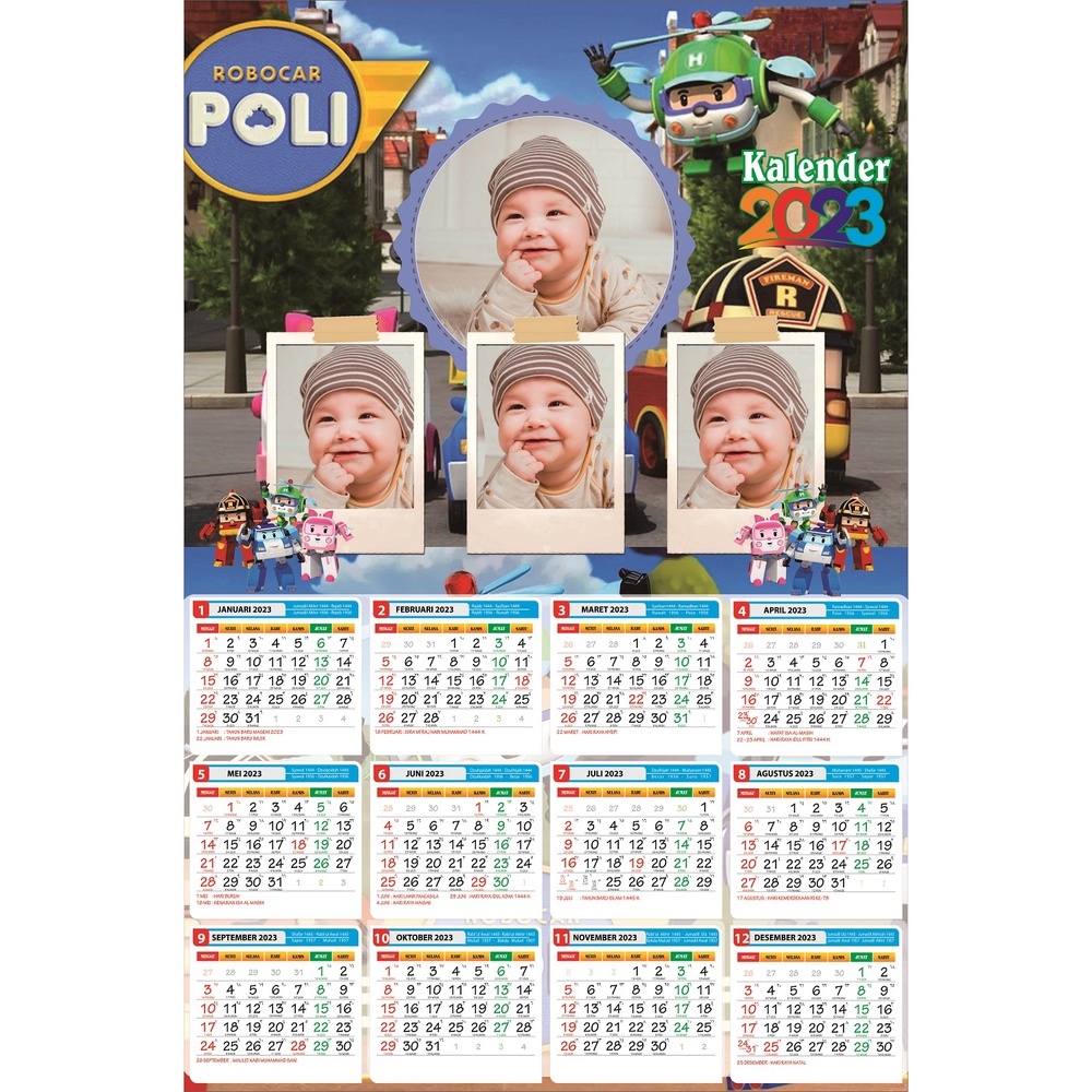 

Cetak Kalender Dinding 1 lembar Karakter anak Custom Foto Free Desain/KALENDER 2023 CUSTOM