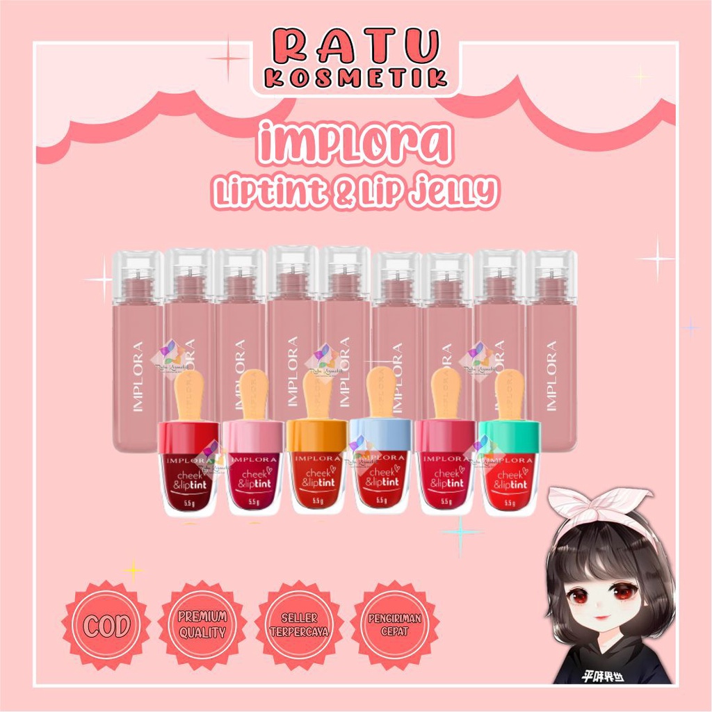 ❤ RATU ❤ Implora Cheek &amp; Liptint | Lip Tint Ice Cream | Jelly Tint Pemerah Bibir &amp; Pipi