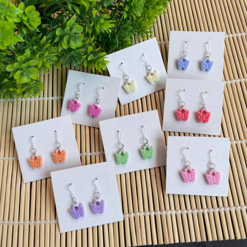 HANDMADE ANTING ANAK/DEWASA KAITAN PLASTIK MOTIF BUTTERFLY