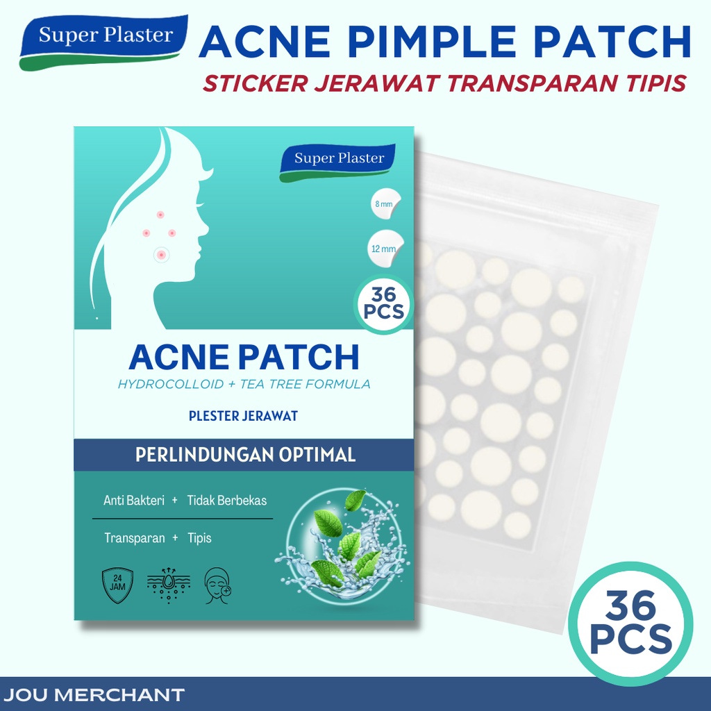 Super Plester Jerawat Acne Patch / Acne Treatment 36 Pcs Pagi dan Malam Spot Acne Pimple Patch Ultra Thin Transparant