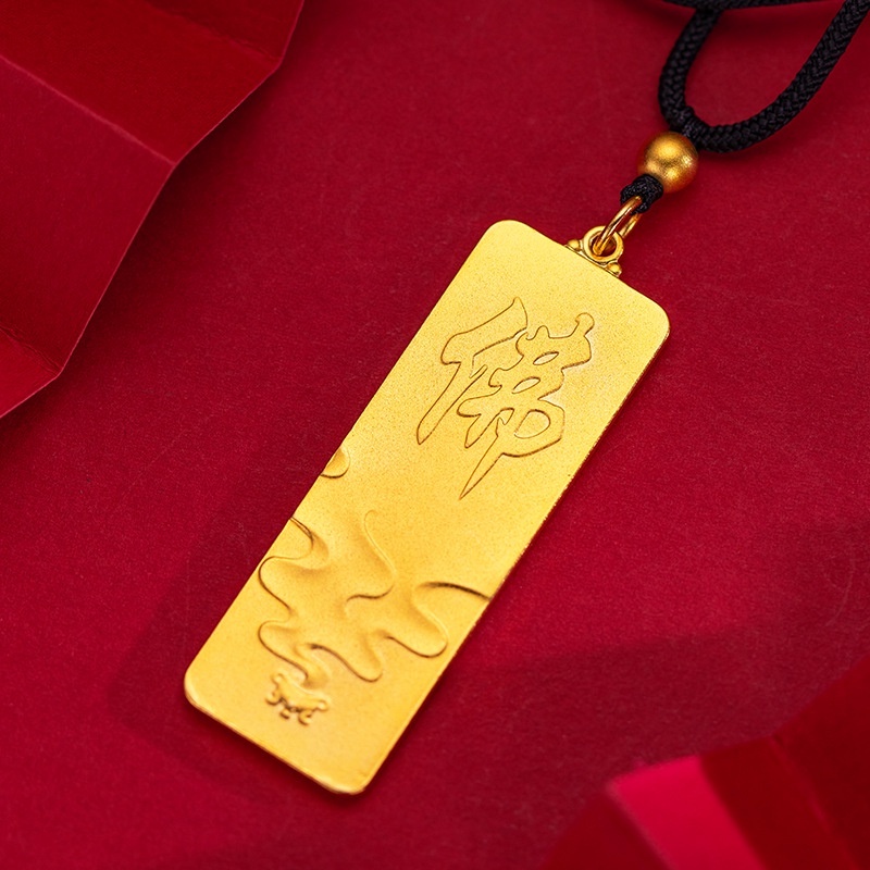 Goldkingdom Perhiasan Fashion 24K Bangkok Aksesoris Ready Stock Satu Hati Sampai Buddha Liontin Pria Zen Metode Kuno Pencerahan Berlapis Emas Asli Kadar 375 Buddha Amulet