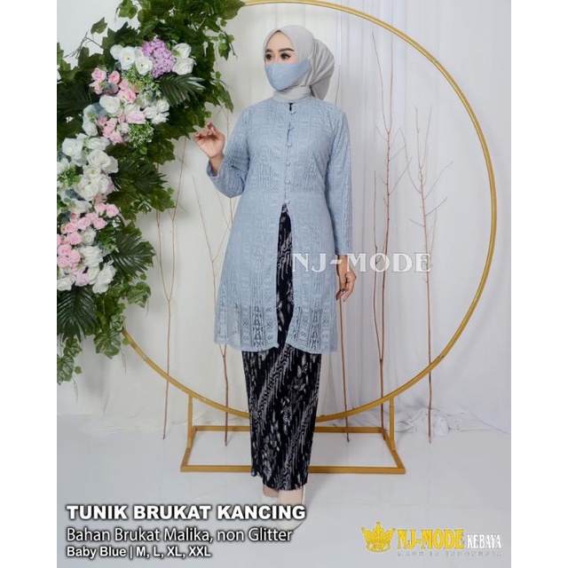 Kebaya Tunik Busui Brukat Malika Modern / Kebaya Pesta / Kebaya Kondangan / Kebaya Seragam / Kebaya Brukat / Kebaya / Kebaya Brukat Non Gliter