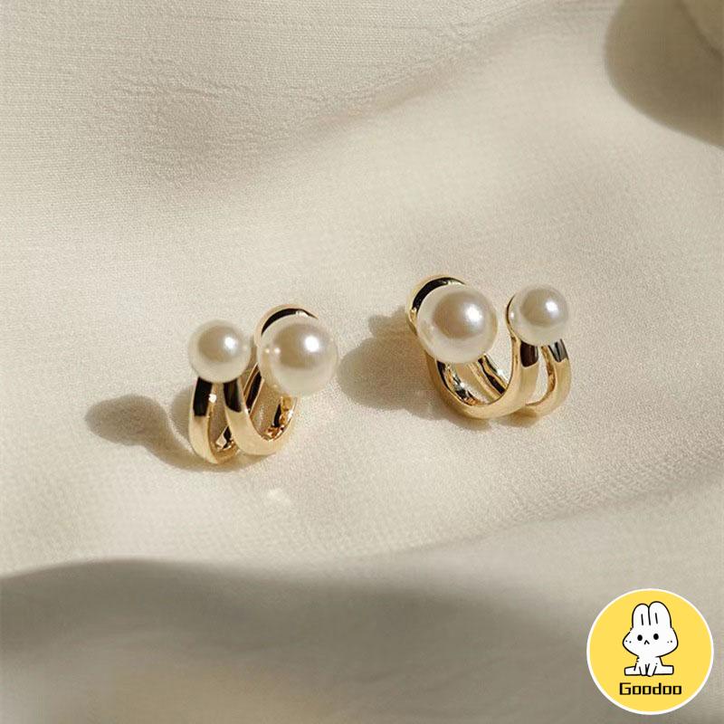 Anting Stud S925 Silver Needle Aksen Mutiara Gaya Korea Untuk Wanita -Doo