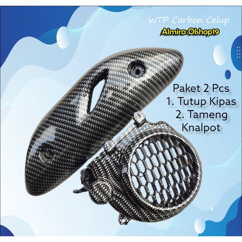 Paket 2 Pcs Carbon Celup Motor Scoopy 2020