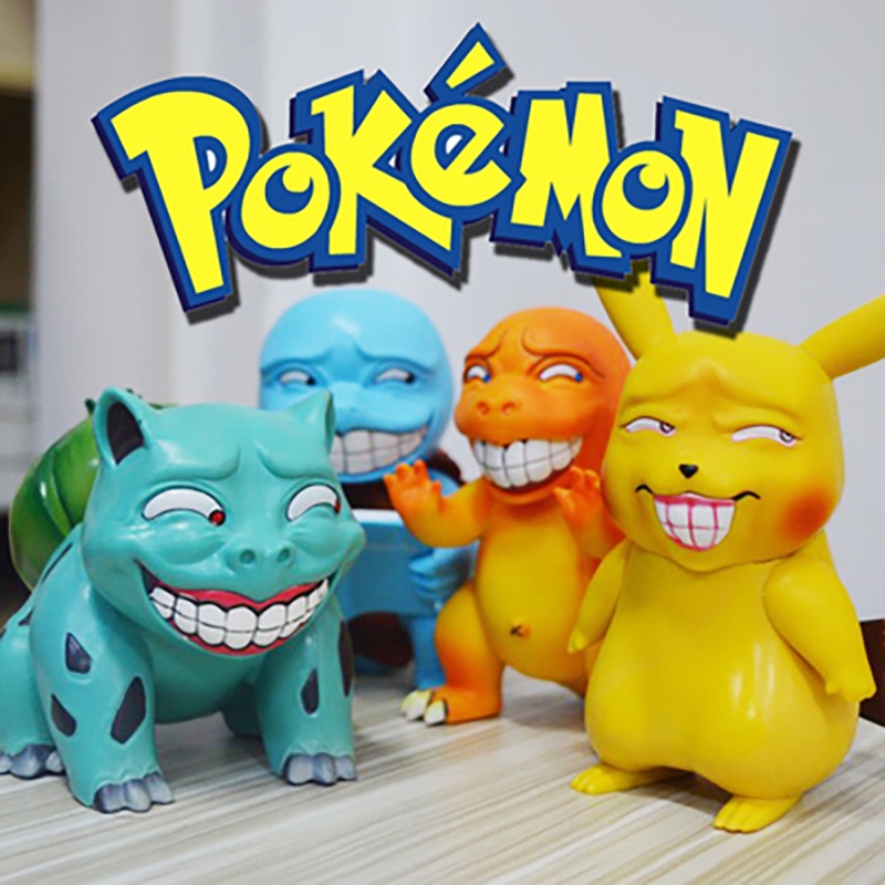 Mainan Action Figure Pokemon Pikachu Charmander Squirtle Genggui Bulbasaur Bahan PVC