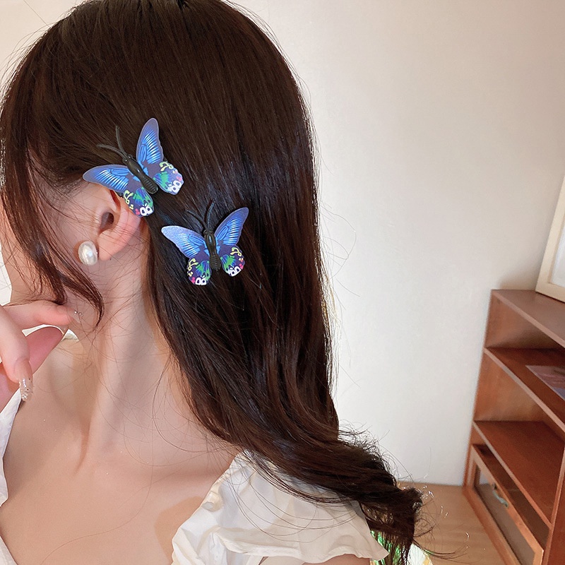 5pcs / Set Jepit Rambut Bentuk Kupu-Kupu 3D Untuk Wanita