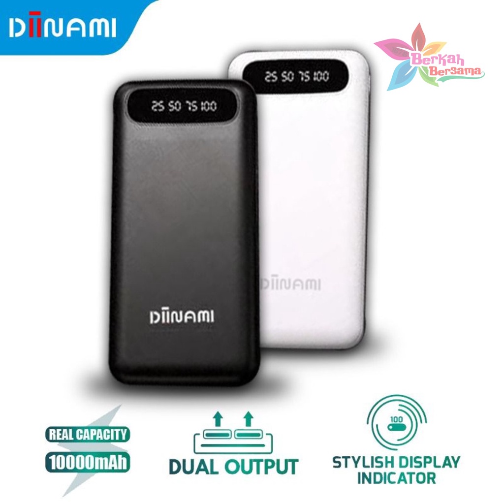 PowerBank DIINAMI  10000mah A89 2.1A Dual Input Port Type C &amp; Micro USB Original Fast Charging Real Capacity GARANSI 1 TAHUN BB7188