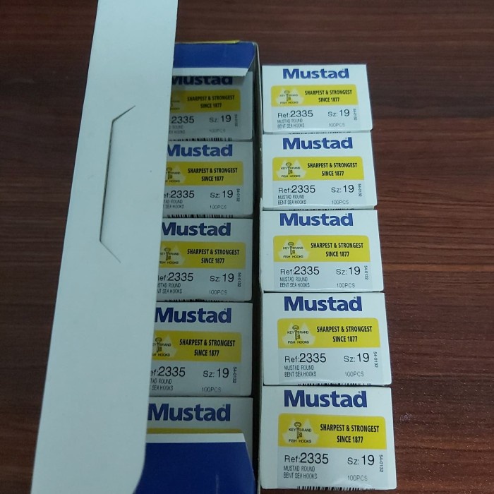 Kail mata pancing Mustad 2335 no 19 (isi 10 kotak kecil)